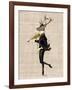 Dancing Deer with Violin-Fab Funky-Framed Art Print