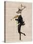 Dancing Deer with Violin-Fab Funky-Stretched Canvas