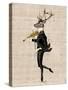 Dancing Deer with Violin-Fab Funky-Stretched Canvas