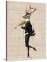 Dancing Deer with Violin-Fab Funky-Stretched Canvas