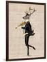 Dancing Deer with Violin-Fab Funky-Framed Art Print