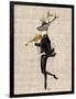 Dancing Deer with Violin-Fab Funky-Framed Art Print