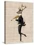 Dancing Deer with Violin-Fab Funky-Stretched Canvas