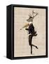 Dancing Deer with Violin-Fab Funky-Framed Stretched Canvas