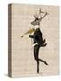 Dancing Deer with Violin-Fab Funky-Stretched Canvas