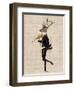 Dancing Deer with Violin-Fab Funky-Framed Art Print