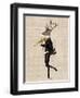 Dancing Deer with Violin-Fab Funky-Framed Art Print