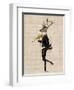 Dancing Deer with Violin-Fab Funky-Framed Art Print