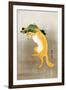 Dancing Fox with Lotus-Leaf Hat-Koson Ohara-Framed Giclee Print