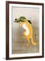 Dancing Fox with Lotus-Leaf Hat-Koson Ohara-Framed Giclee Print