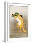Dancing Fox with Lotus-Leaf Hat-Koson Ohara-Framed Giclee Print