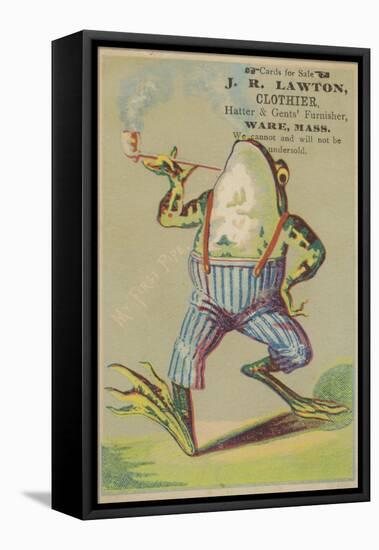 Dancing Frog with Pipe-null-Framed Stretched Canvas