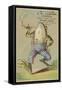 Dancing Frog with Pipe-null-Framed Stretched Canvas