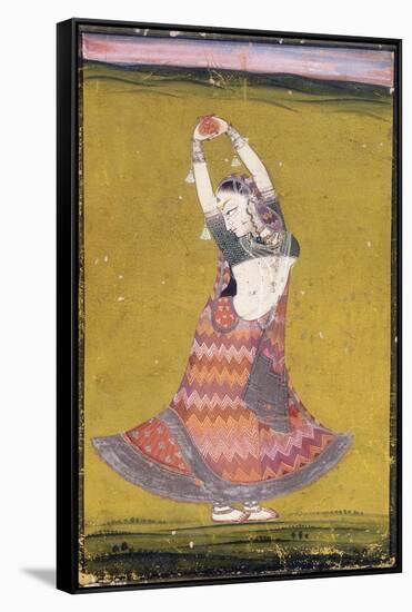 Dancing Girl, Early 19th Century (Gouache with Gold and Silver Paint on Paper)-null-Framed Stretched Canvas