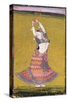 Dancing Girl, Early 19th Century (Gouache with Gold and Silver Paint on Paper)-null-Stretched Canvas