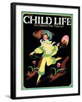 Dancing Girl with Squirrels - Child Life, June 1925-Hazel Frazee-Framed Giclee Print