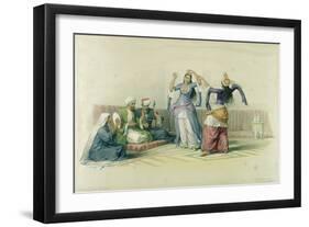 Dancing Girls at Cairo, from 'Egypt and Nubia', engraved by Louis Haghe-David Roberts-Framed Giclee Print