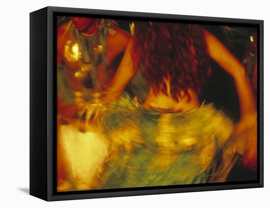 Dancing Girls in Traditional Costume, Cook Islands-Neil Farrin-Framed Stretched Canvas