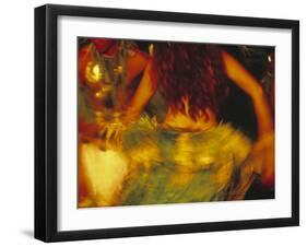 Dancing Girls in Traditional Costume, Cook Islands-Neil Farrin-Framed Photographic Print