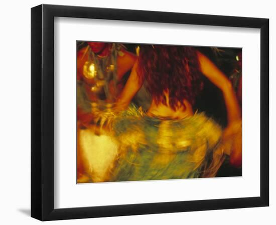 Dancing Girls in Traditional Costume, Cook Islands-Neil Farrin-Framed Photographic Print