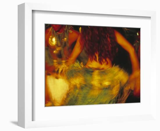 Dancing Girls in Traditional Costume, Cook Islands-Neil Farrin-Framed Photographic Print