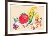 Dancing Happy Vegetables-null-Framed Premium Giclee Print