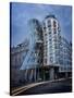 Dancing House (Fred and Ginger Building), by Frank Gehry, at Dusk, Prague, Czech Republic-Nick Servian-Stretched Canvas