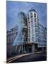 Dancing House (Fred and Ginger Building), by Frank Gehry, at Dusk, Prague, Czech Republic-Nick Servian-Mounted Photographic Print