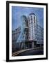 Dancing House (Fred and Ginger Building), by Frank Gehry, at Dusk, Prague, Czech Republic-Nick Servian-Framed Photographic Print