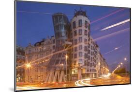 Dancing House (Ginger and Fred) by Frank Gehry, at Night, Prague, Czech Republic, Europe-Angelo-Mounted Photographic Print
