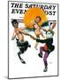 "Dancing in Spring," Saturday Evening Post Cover, March 16, 1929-Sam Brown-Mounted Premium Giclee Print
