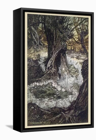 Dancing in Wood-Arthur Rackham-Framed Stretched Canvas