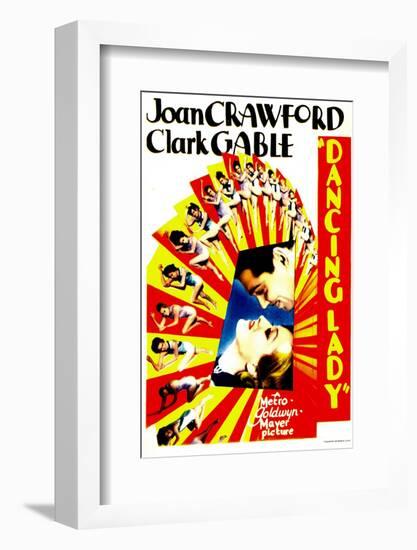 Dancing Lady, Clark Gable, Joan Crawford on Midget Window Card, 1933-null-Framed Photo