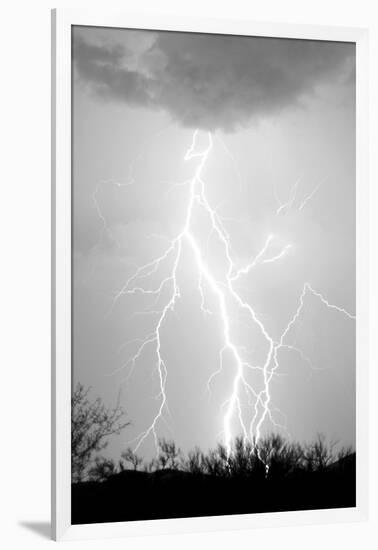Dancing Lightning BW-Douglas Taylor-Framed Photo