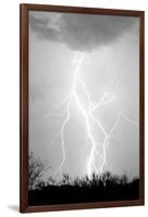 Dancing Lightning BW-Douglas Taylor-Framed Photo