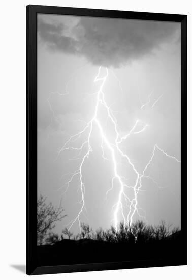 Dancing Lightning BW-Douglas Taylor-Framed Photo