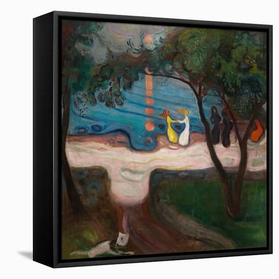 Dancing on the Shore-Edvard Munch-Framed Stretched Canvas