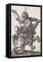 Dancing Peasant Couple, by Hieronymus Wierix Copied from Albrecht Durer, Engraving, C. 1559-1619-Hieronymus Wierix-Framed Stretched Canvas