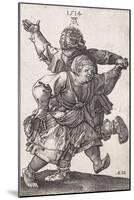 Dancing Peasant Couple, by Hieronymus Wierix Copied from Albrecht Durer, Engraving, C. 1559-1619-Hieronymus Wierix-Mounted Art Print