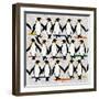 Dancing Penguins, 2022 (mixed media)-Jenny Frean-Framed Giclee Print