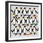 Dancing Penguins, 2022 (mixed media)-Jenny Frean-Framed Giclee Print