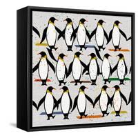 Dancing Penguins, 2022 (mixed media)-Jenny Frean-Framed Stretched Canvas