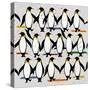 Dancing Penguins, 2022 (mixed media)-Jenny Frean-Stretched Canvas