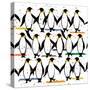 Dancing Penguins-Jenny Frean-Stretched Canvas