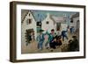 Dancing Sailors, Brittany, France, 1930 (Oil & Household Paint on Board)-Christopher Wood-Framed Giclee Print