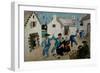 Dancing Sailors, Brittany, France, 1930 (Oil & Household Paint on Board)-Christopher Wood-Framed Giclee Print