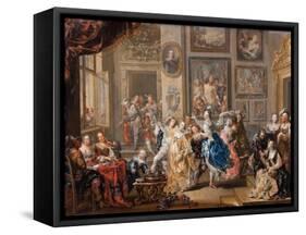 Dancing scene in palace, c.1730-Johann Georg Platzer-Framed Stretched Canvas