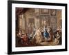 Dancing scene in palace, c.1730-Johann Georg Platzer-Framed Giclee Print