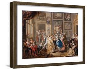 Dancing scene in palace, c.1730-Johann Georg Platzer-Framed Giclee Print