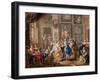 Dancing scene in palace, c.1730-Johann Georg Platzer-Framed Giclee Print